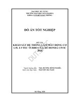 Khảo sát hệ thống làm mát động cơ 1 5l i VTEC TURBO của xe honda civic 2018 