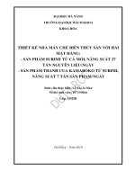 Thiết kế nhà máy chế biến thủy sản với hai mặt hàng sản phẩm surimi từ cá mối, năng suất 27 tấn nguyên liệu ngày và sản phẩm thanh cua kamaboko từ surimi, năng suất 7 tấn sản phẩm ngày 