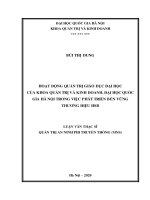 Hoạt động quản trị giáo dục đại học của khoa quản trị và kinh doanh, đại học quốc gia hà nội trong việc phát triển bền vững thương hiệu HSB