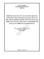 Thiết kế nhà máy sữa từ nguyên liệu sữa tươi gồm 2 dây chuyền sản xuất sữa gầy tiệt trùng không đường với năng suất 15,5 triệu lít nguyên liệu năm và kem hộp với năng suất 30000 lít sản phẩm ngày 
