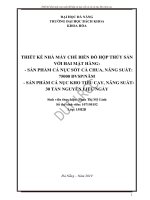 Thiết kế nhà máy chế biến đồ hộp thủy sản với hai mặt hàng cá nục sốt cà chua, năng suất 75000 đơn vị sản phẩm năm và cá nục kho tiêu cay, năng suất 30 tấn nguyên liệu ngày 