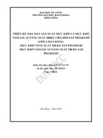 Thiết kế nhà máy sản xuất mực khô với năng suất 100kg mỗi sản phẩm giờ, gồm có 2 mặt hàng mực khô năng suất 100 kg giờ và mực khô tẩm gia vị năng suất 100 kg giờ 
