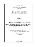 Thiết kế nhà máy sản xuất malt đen đại mạch với năng suất 150 tấn nguyên liệu ngày 