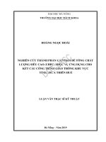Nghiên cứu thành phần cấp phối bê tông chất lượng siêu cao (UHPC) phục vụ ứng dụng cho kết cấu công trình giao thông khu vực tỉnh thừa thiên huế 