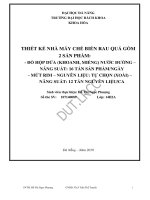 Thiết kế nhà máy chế biến rau quả gồm 2 sản phẩm đồ hộp dứa (khoanh, miếng) nước đường năng suất 16 tấn sản phẩm ngày và mứt rim nguyên liệu tự chọn (xoài) năng suất 12 tấn nguyên liệu ca 