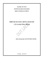 Tính toán thiết kế xe nâng thùng chăm sóc cây xanh công trình 