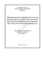 Thiết kế nhà máy chế biến dừa sấy với hai mặt hàng cơm dừa nạo sấy năng suất 10 tấn sản phẩm ngày và bột sữa dừa năng suất 10 tấn sản phẩm ngày 