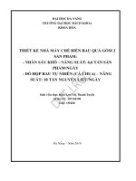 Thiết kế nhà máy chế biến rau quả gồm 2 sản phẩm nhãn sấy khô năng suất 6,6 tấn sản phẩm ngày và đồ hộp rau tự nhiên (cà chua) năng suất 18 tấn nguyên liệu ngày 