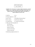 (Đề tài khoa học) Nghiên cứu xây dựng và hoàn thiện nội dung, nguồn thông tin và phương pháp tính một số chỉ tiêu tài khoản quốc gia trong hoạt động bảo hiểm và chứng khoán ở Việt Nam