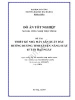 Thiết kế nhà máy sản xuất dầu hướng dương tinh luyện với năng suất 45 tấn hạt ngày 
