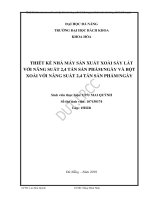 Thiết kế nhà máy sản xuất xoài sấy lát với năng suất 2,4 tấn sản phẩm ngày và bột xoài với năng suất 2,4 tấn sản phẩm ngày 