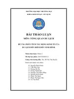 Bài thảo luận tổng quan du lịch   phân tích các tác động kinh tế của du lịch ở ninh bình