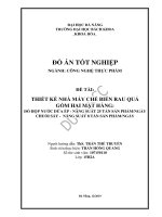 Thiết kế nhà máy chế biến rau qủa với hai mặt hàng đồ hộp nước dứa ép năng suất  25 tấn sản phẩm ngày và chuối sấy năng suất 8 tấn sản phẩm ngày 