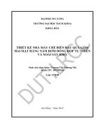 Thiết kế nhà máy chế biến rau quả gồm hai mặt hàng nấm rơm đóng hộp tự nhiên và xoài sấy khô 