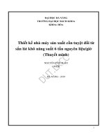 Thiết kế nhà máy sản xuất cồn tuyệt đối từ sắn lát khô năng suất 6 tấn nguyên liệu giờ 