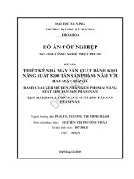 Thiết kế nhà máy sản xuất bánh kẹo với năng suất 8200 tấn sản phẩm năm, gồm có 2 mặt hàng  bánh cracker mè đen nhân kem phô mai với năng suất 5450 tấn sản phẩm năm và kẹo marshmalow hương dâu 2750 tấn sản phẩm năm 