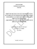 Thiết kế nhà máy sản xuất bánh kẹo năng suất 8100 tấn sản phẩm năm gồm hai mặt hàng bánh bông lan nhân kem bí đỏ với năng suất 5200 tấn sản phẩm năm, kẹo mềm gelatin vị chanh dây với năng suất 2900 tấn sản phẩm năm 