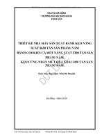 Thiết kế nhà máy sản xuất bánh kẹo năng suất 8650 tấn sản phẩm năm bánh cookies cà rốt năng suất 5200 tấn sản phẩm năm và kẹo cứng nhân mứt quả xoài 3450 tấn sản phẩm năm 