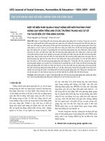 Một số biện pháp quản lí hoạt động đổi mới phương pháp giảng dạy môn tiếng Anh ở các trường trung học cơ sở tại thị xã Bến Cát tỉnh Bình Dương
