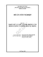 Thiết kế và chế tạo hệ thống cân định lượng và đóng bao tự động 