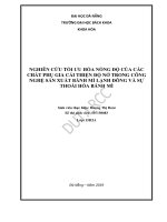 Nghiên cứu tối ưu hóa nồng độ của các phụ gia cải thiện độ nở trong công nghệ sản xuất bánh mì lạnh đông và sự thoái hóa bánh mì 