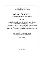 Thiết kế nhà máy chế biến sữa từ nguyên liệu sữa bột gầy gồm hai dây chuyền sản xuất sữa chua truyền thống với năng suất 14 triệu lít sản phẩm năm và sữa cô đặc có đường với năng suất 5,9 triệu lít sản phẩm năm 