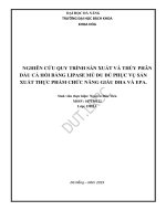 Nghiên cứu quy trình sản xuất và thủy phân dầu cá hồi bằng lipase mủ đu đủ phục vụ sản xuất thực phẩm chức năng giàu DHA và EPA 