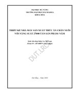 Thiết kế nhà máy sản xuất thức ăn chăn nuôi với năng suất 27000 tấn sản phẩm năm 