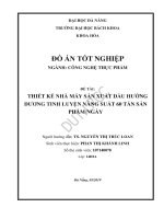 Thiết kế nhà máy sản xuất dầu hướng dương tinh luyện với năng suất 60 tấn sản phẩm ngày 