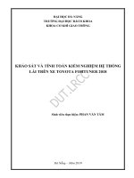 Khảo sát và tính toán kiểm nghiệm hệ thống lái trên xe toyota fortuner 2018 