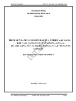 Thiết kế nhà máy chế biến rau quả” với hai mặt hàng bột cam năng suất 4 tấn sản phẩm ngày và đồ hộp măng tây tự nhiên năng suất 1,2 tấn ngyên liệu giờ 