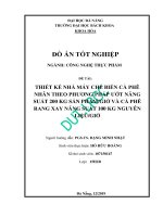 Thiết kế nhà máy chế biến cà phê nhân theo phương pháp ướt năng suất 200 kg sản phẩm giờ và cà phê rang xay năng suất 100 kg nguyên liệu giờ 