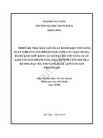 Thiết kế nhà máy sản xuất bánh kẹo với năng suất 9 300 tấn sản phẩm năm, gồm có 2 mặt hàng bánh kem xốp kem cacao hạt dẻ với năng suất 6 630 tấn sản phẩm năm, kẹo mềm pectin socola hương bạc hà với năng suất 2 670 tấn sản phẩm năm 