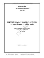 Thiết kế nhà máy sản xuất đường RS năng suất 4470 tấn mía ngày 