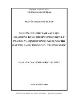 (Luận văn thạc sĩ) Nghiên cứu chế tạo vật liệu Gtaphene bằng phương pháp điện ly Plasma và định hướng ứng dụng cho hấp phụ As(III) trong môi trường nước