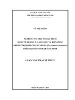 (Luận văn thạc sĩ) Nghiên cứu một số đặc điểm dịch tễ, bệnh lý, lâm sàng và biện pháp phòng trị bệnh giun lươn ở lợn (Strongyloidosis) trên địa bàn tỉnh Quảng Ninh