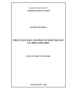 (Luận văn thạc sĩ) Thuật toán slice cho phân tích bất khả quy của IĐêan đơn thức
