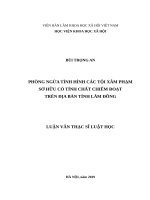 Phòng ngừa tình hình các tội xâm phạm sở hữu có tính chiếm đoạt trên địa bàn tỉnh lâm đồng