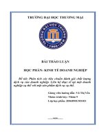 Thảo luận kinh tế doanh nghiệp phân tích các tiêu chuẩn đánh giá chất lượng dịch vụ của doanh nghiệp  liên hệ thực tế tại một doanh nghiệp cụ thể với một sản phẩm dịch vụ cụ thể