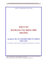 Báo cáo đánh giá tác động môi trường dự án linh kiện điện tử goryo việt nam phê duyệt chốt