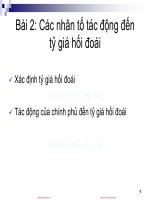 Slide môn quản trị tài chính quốc tế: Chương 2: Các nhân tố tác động đến tỉ giá hối đoái