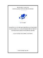 ảnh hưởng của nữ giới trong hội đồng quản trị tới hiệu quả hoạt động của các doanh nghiệp niêm yết trên sở giao dịch chứng khoán thành phố hồ chí minh luận văn thạc sĩ tài chính – ngân hàng 