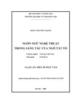 Ngôn ngữ nghệ thuật trong sáng tác của ngô tất tố 