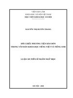 Đối chiếu phương tiện rào đón trong văn bản khoa học tiếng việt và tiếng anh