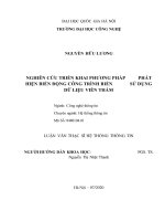 Nghiên cứu triển khai phương pháp phát hiện biến động công trình biển sử dụng dữ liệu viễn thám 
