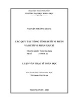 Các quy tắc tổng tính dưới vi phân và dưới vi phân xấp xỉ 