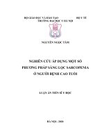 Nghiên cứu áp dụng một số phương pháp sàng lọc sarcopenia ở người bệnh cao tuổi 