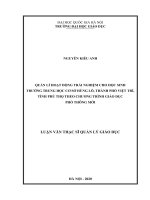 Quản lý hoạt động trải nghiệm cho học sinh trường trung học cơ sở hùng lô, thành phố việt trì, tỉnh phú thọ theo chương trình giáo dục phổ thông mới 