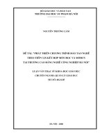 Phát triển chương trình đào tạo nghề theo tiếp cận kết hợp môn học và môđun tại trường cao đẳng nghề công nghiệp hà nội  