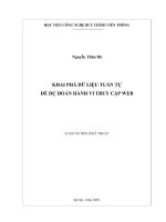 Khai phá dữ liệu tuần tự để dự đoán hành vi truy cập web 